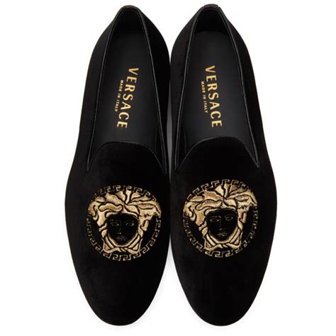 versace men loafer|versace medusa velvet loafers.